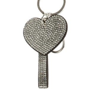 Felt Heart Pave Crystal Stone Key Chain Accessory